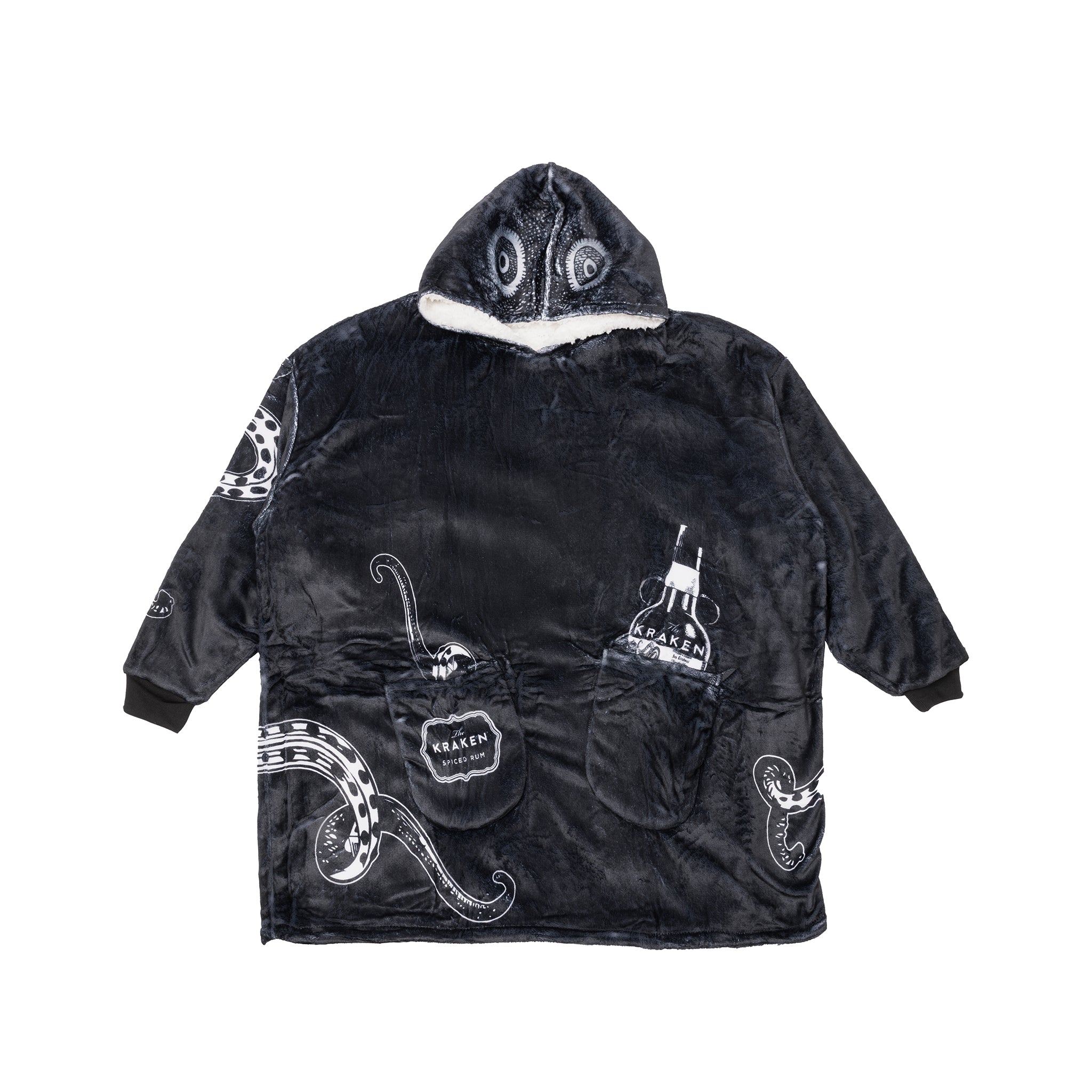 A front view flatlay of the Kraken-uggie on a white background