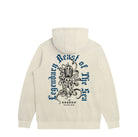 Ivory Hoodie with central graphic of The Krraken, depicted with multiple tentacles and a skull-like head.
Text surrounding The Kraken reads: "Legendary Beast of The Sea" in a gothic-style font.
Below The Kraken, smaller text states: "The KRAKEN SPICED RUM".