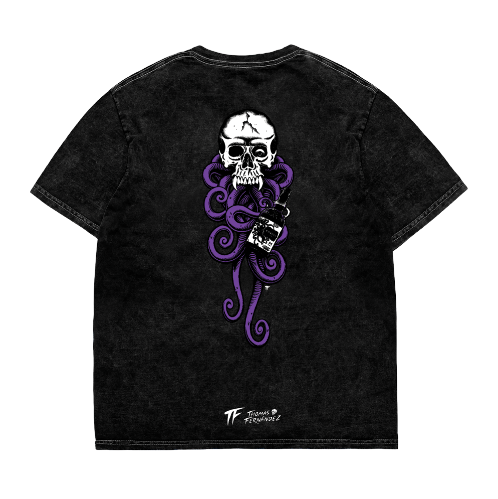 Artist of the Abyss: Thomas Fernandez Acid Wash Tee – Kraken Rum