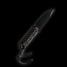 Knife with a textured handle on a black background