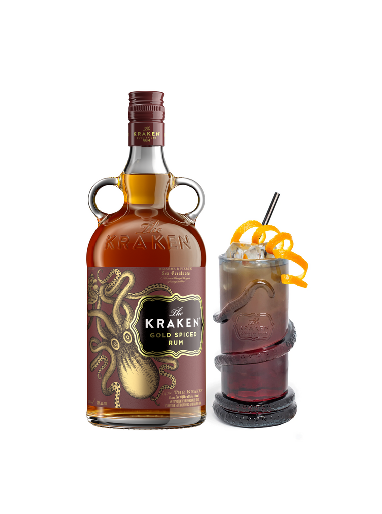 KRAKEN BLACK SPICED RUM ショットグラス New The Kraken Black Spiced Rum Shot Glass Tenacle Wrapped 1